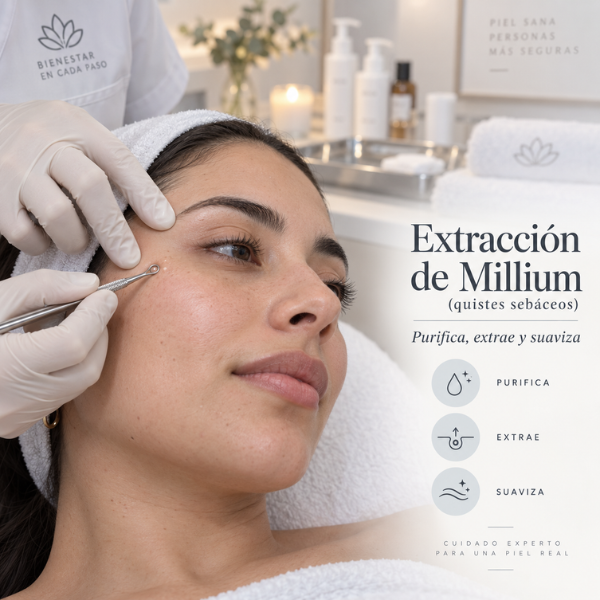 Extracción de millium (quistes sebáceos)